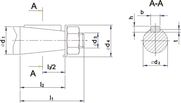 Габаритные и присоединительные размеры двухступенчатых цилиндрических редукторов 1Ц2У-100, 1Ц2У-125, 1Ц2У-160, 1Ц2У-200, 1Ц2У-250.