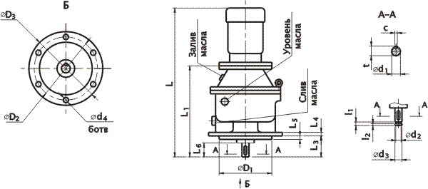 Мотор-редуктор МПО2М вертикального фланцевого исполнения – В и ВК